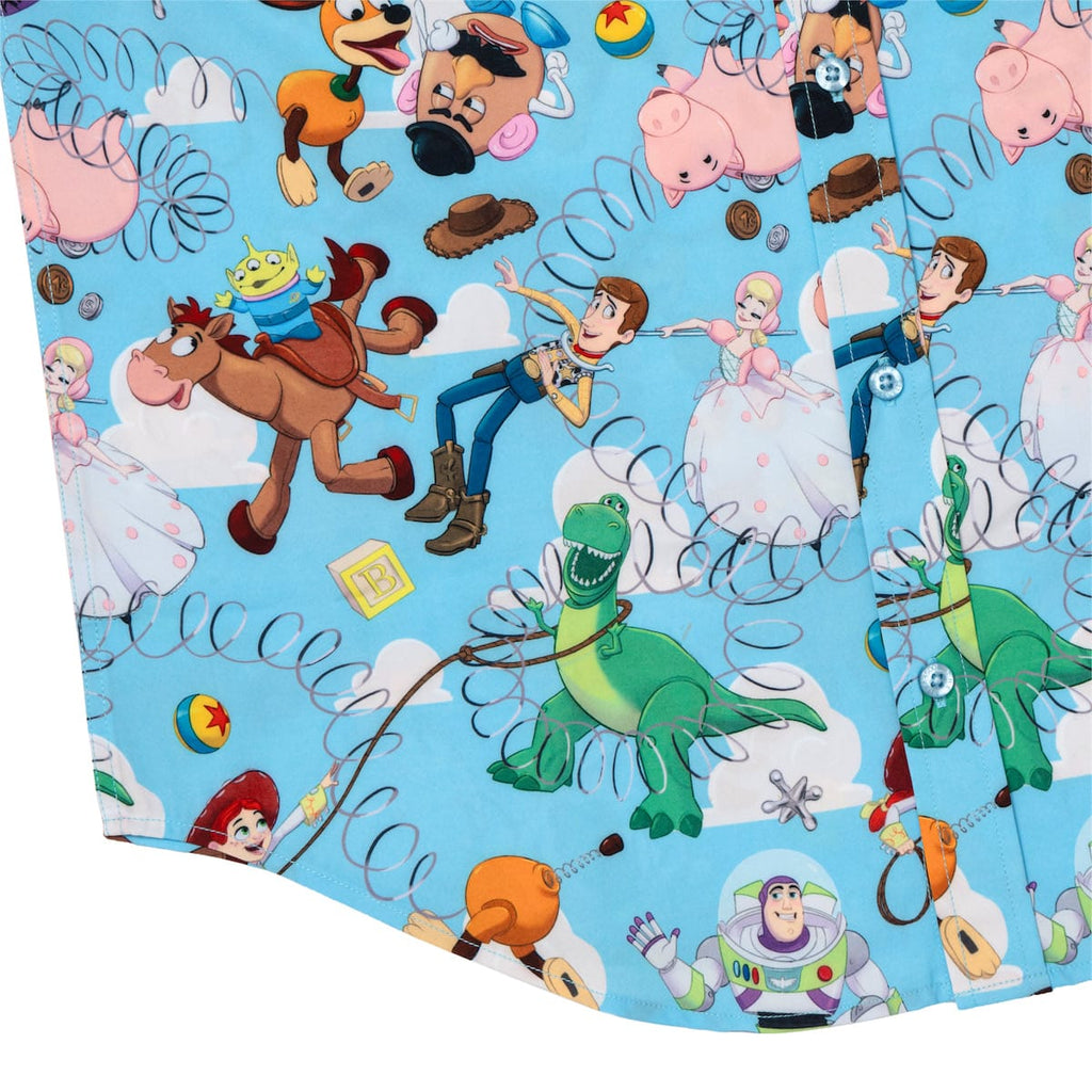 RSVLTS Andy's Toy Box KUNUFLEX Short Sleeve Shirt in Blue — detail 7