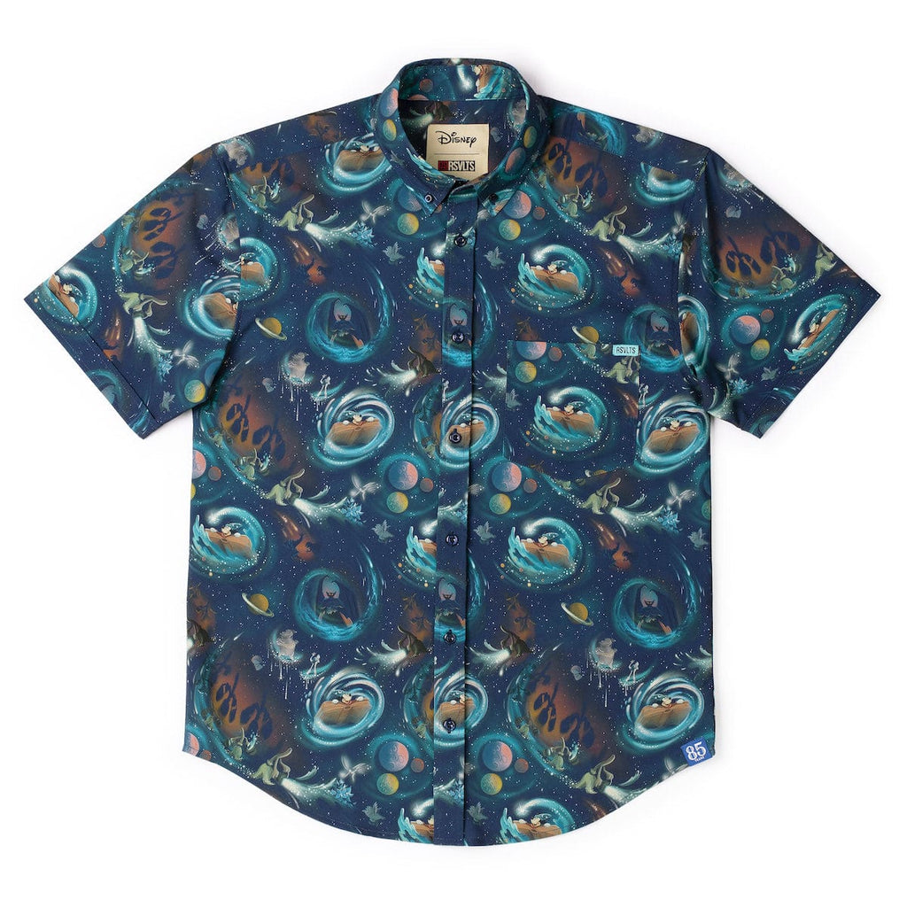 RSVLTS Across the Cosmos KUNUFLEX Short Sleeve Shirt in Blue — detail 9