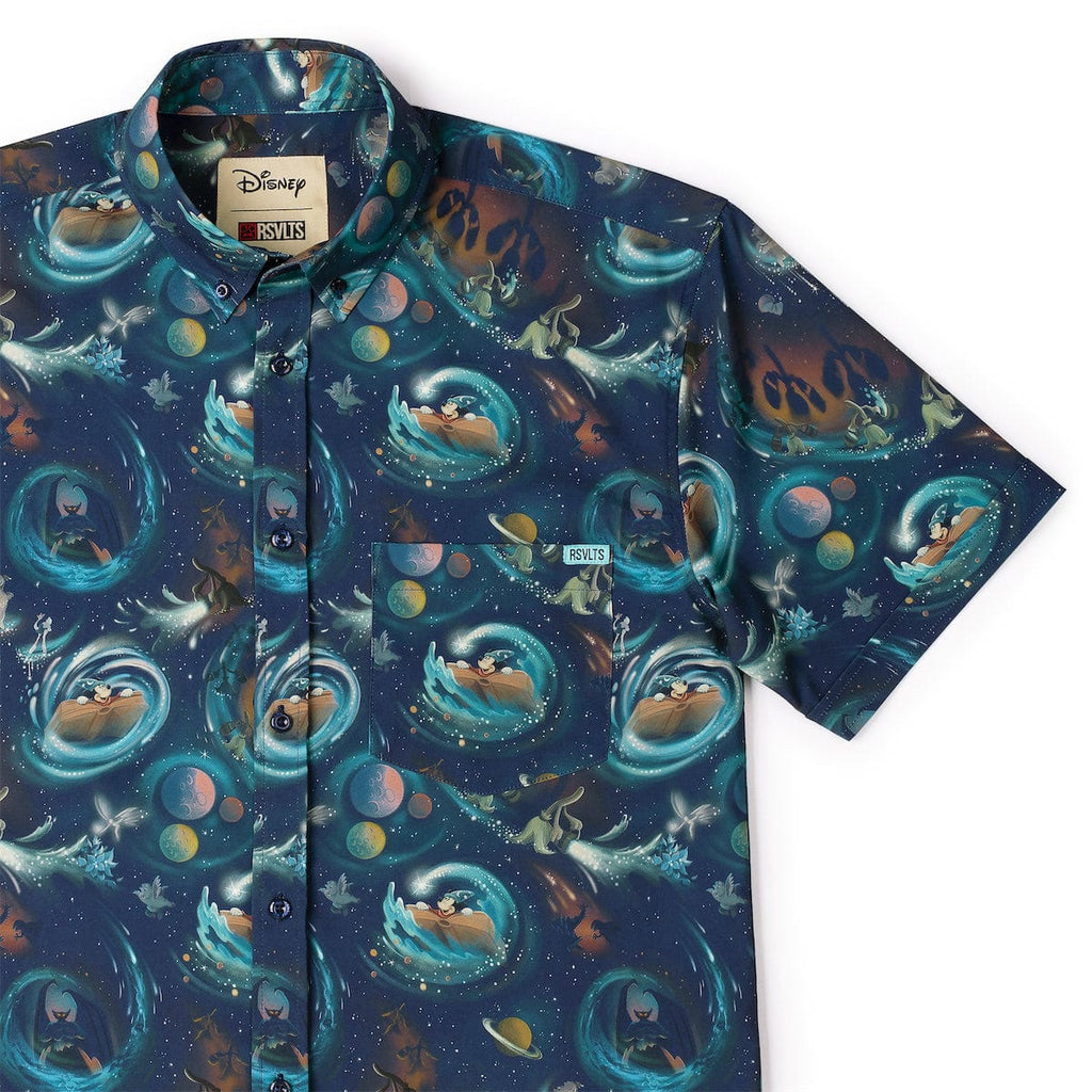 RSVLTS Across the Cosmos KUNUFLEX Short Sleeve Shirt in Blue — detail 5