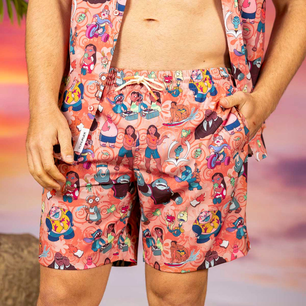 RSVLTS Ohana Means Family Hybrid Shorts in Multicolor — detail 3