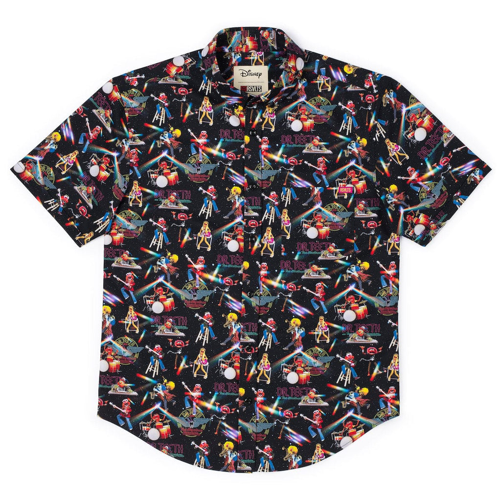 RSVLTS Muppet Music Mayhem KUNUFLEX Short Sleeve Shirt in Black — detail 10
