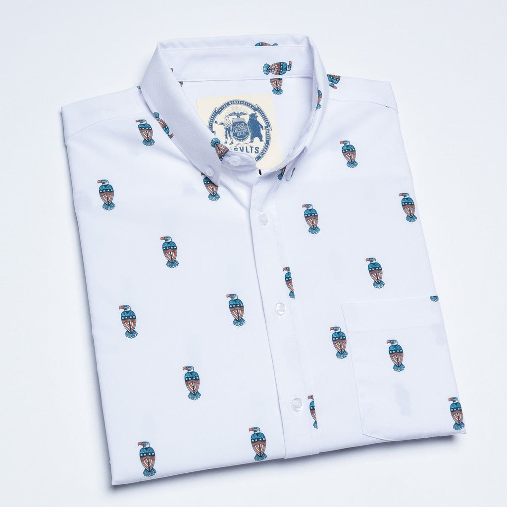 RSVLTS Little Baldies KUNUFLEX Short Sleeve Shirt in White — detail 10