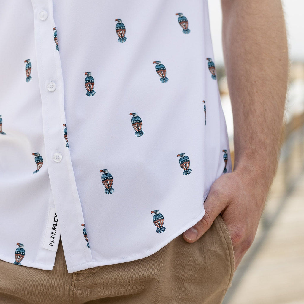 RSVLTS Little Baldies KUNUFLEX Short Sleeve Shirt in White — detail 7