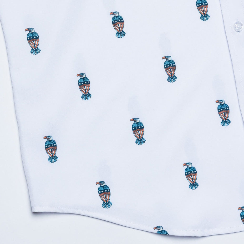 RSVLTS Little Baldies KUNUFLEX Short Sleeve Shirt in White — detail 6