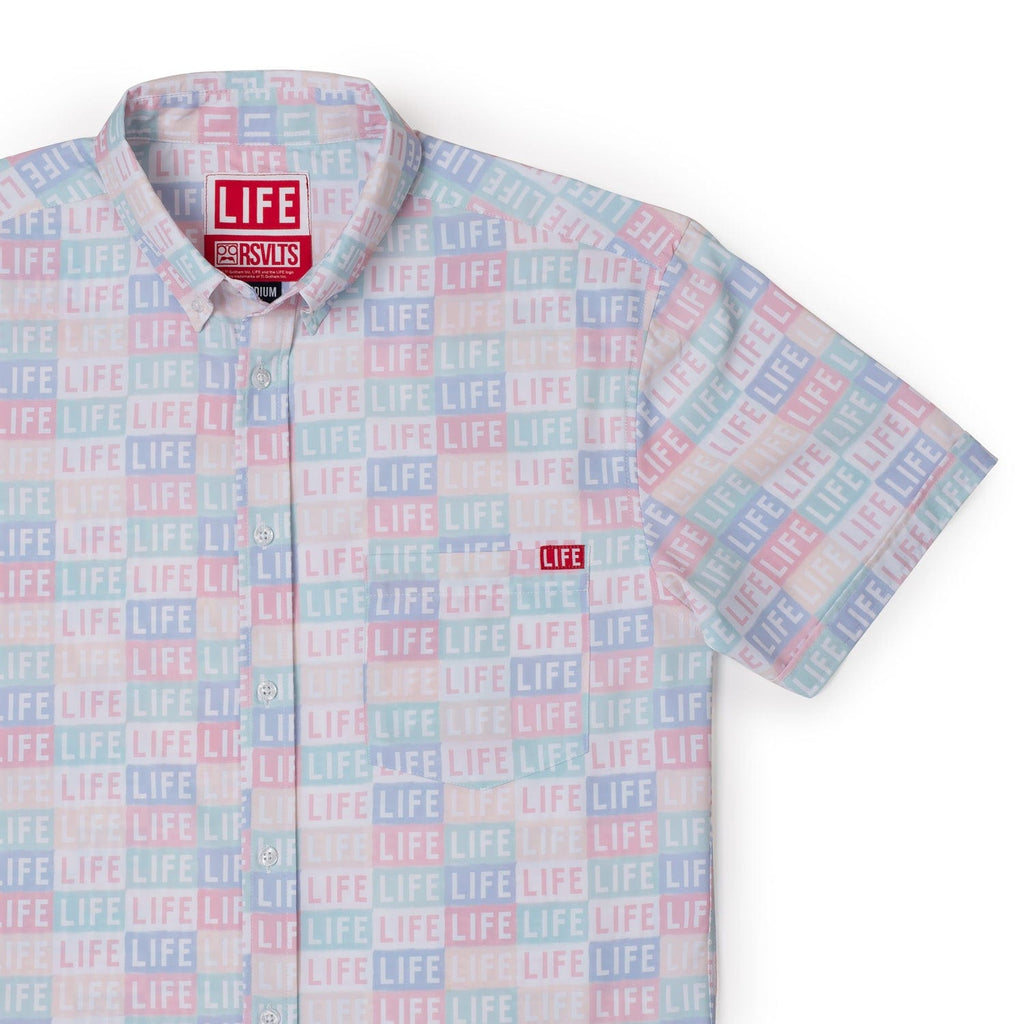 RSVLTS Life Repeats KUNUFLEX Short Sleeve Shirt in Multicolor — front view
