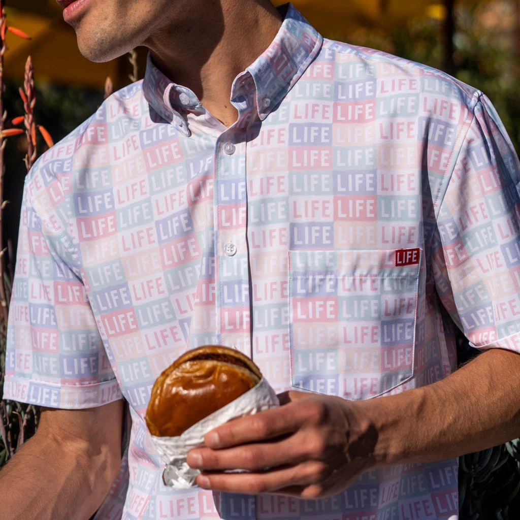RSVLTS Life Repeats KUNUFLEX Short Sleeve Shirt in Multicolor — detail 4