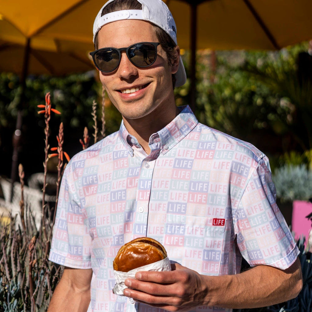 RSVLTS Life Repeats KUNUFLEX Short Sleeve Shirt in Multicolor — detail 7