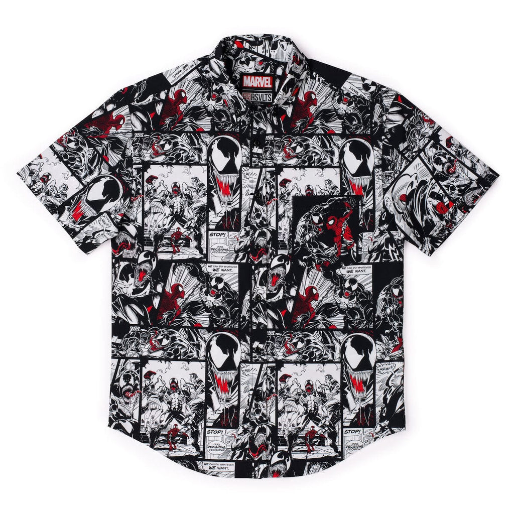 RSVLTS Spider vs. Symbiote KUNUFLEX Short Sleeve Shirt in Black — detail 4