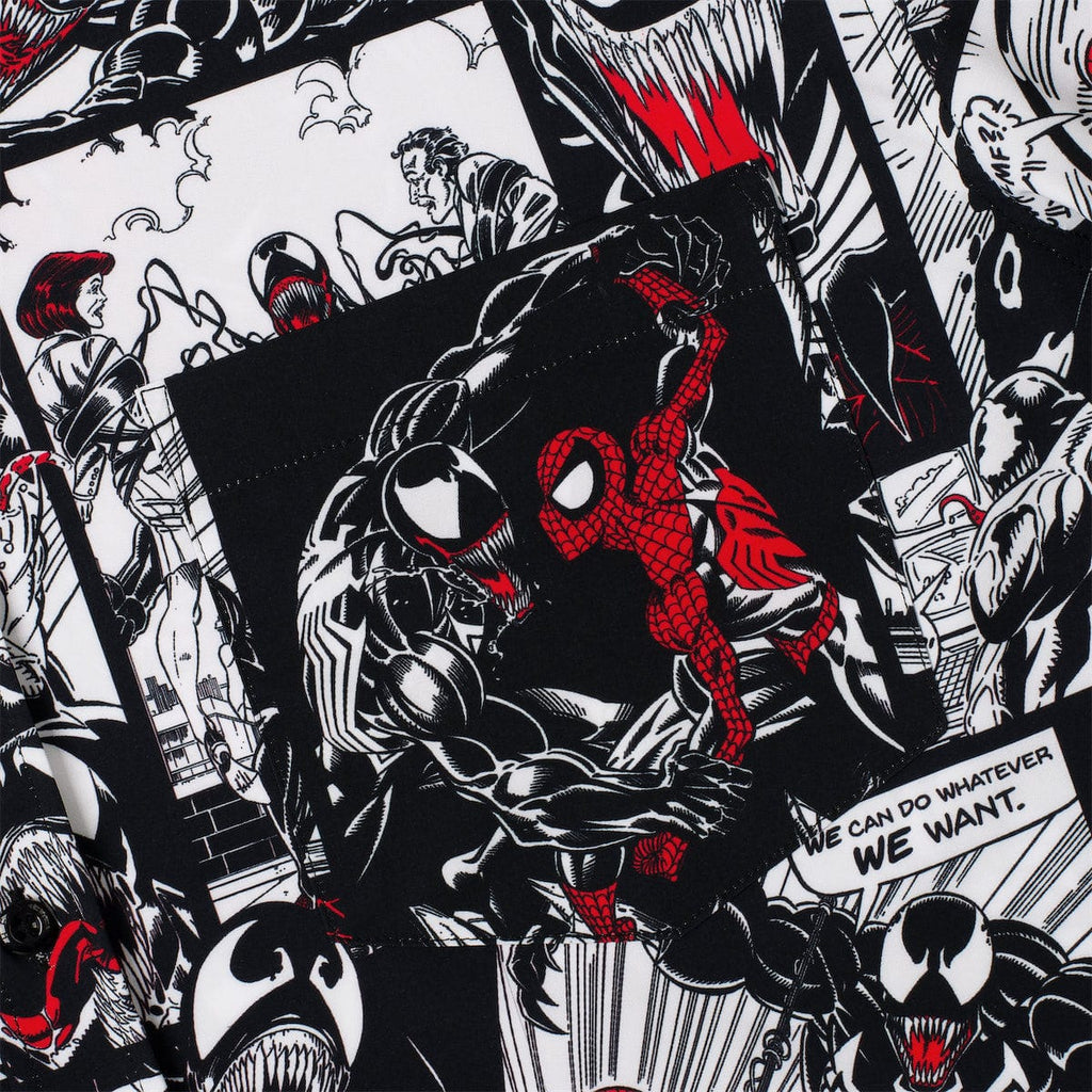 RSVLTS Spider vs. Symbiote KUNUFLEX Short Sleeve Shirt in Black — detail 5