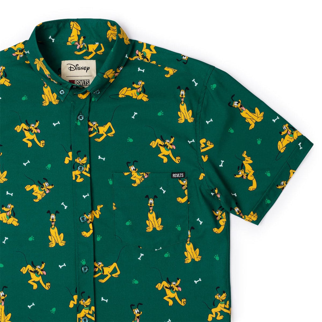 RSVLTS Pluto on the Green KUNUFLEX Short Sleeve Shirt in Green — detail 8