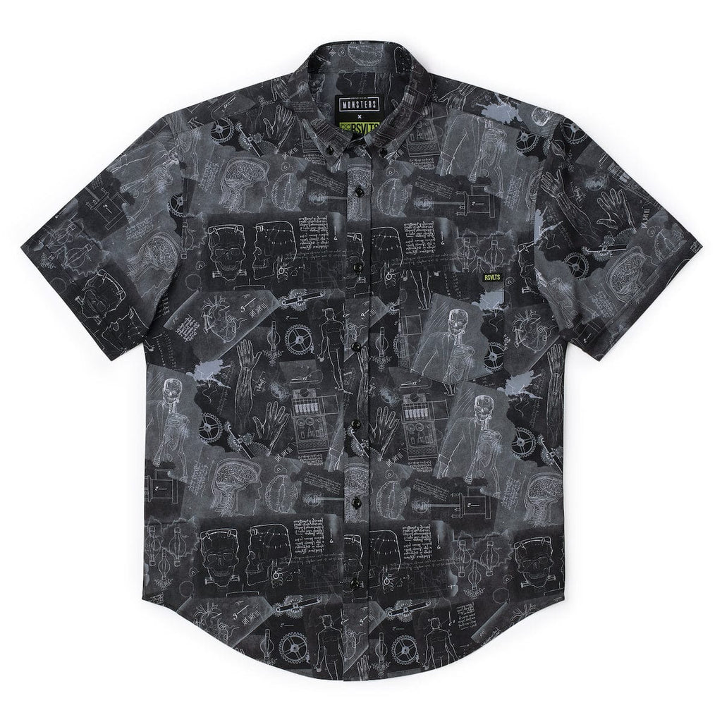 RSVLTS Making a Monster KUNUFLEX Short Sleeve Shirt in Black — detail 7