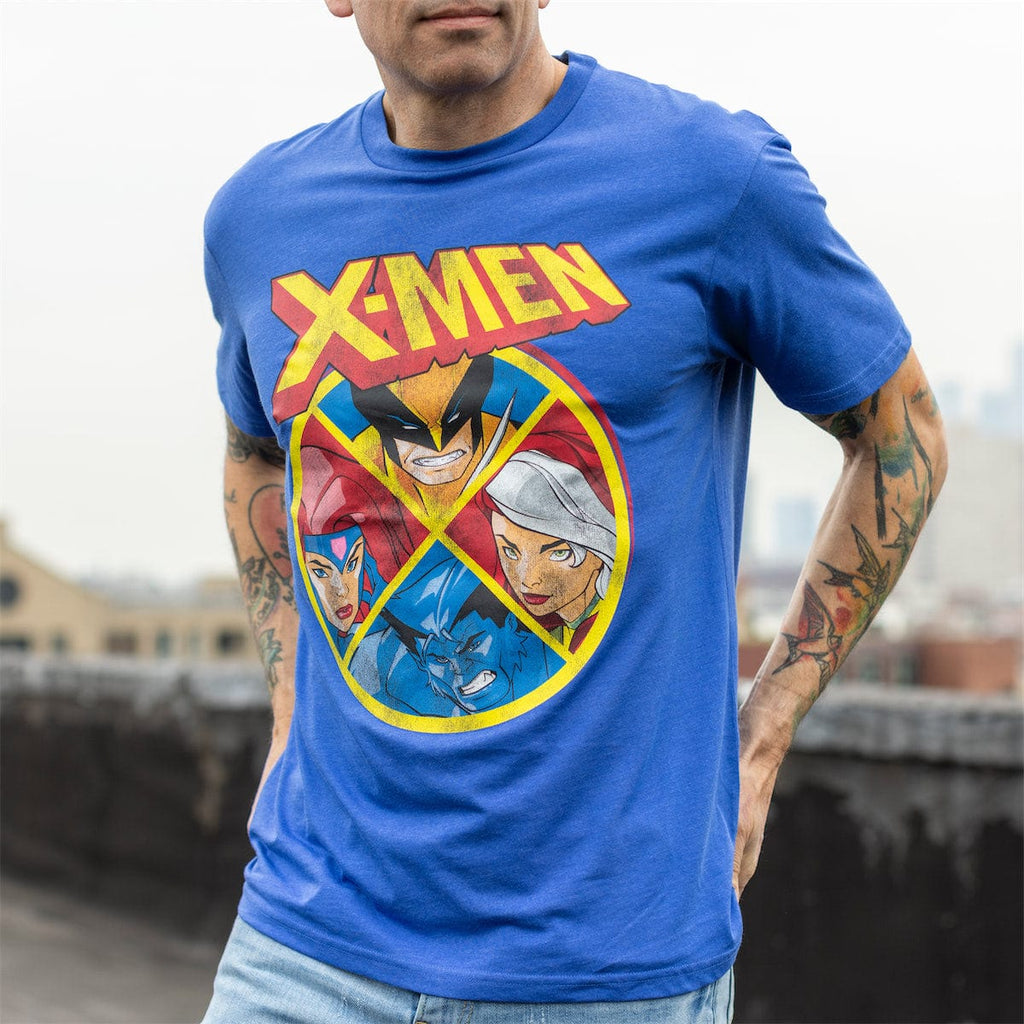 RSVLTS Animated Squad Crewneck Tee in Blue — front view