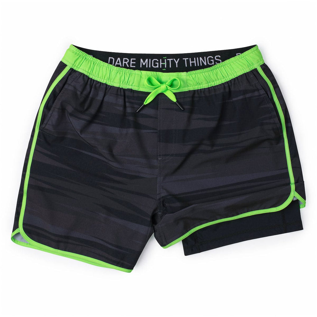 RSVLTS Wolf Camo V2 Lined Training Shorts in Gray — front view
