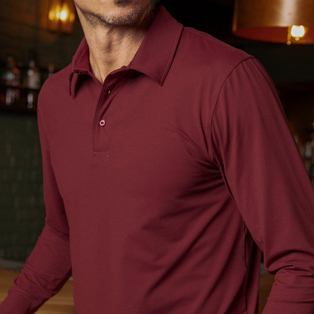 RSVLTS Port Commuter Long Sleeve Polo in Red — detail 3