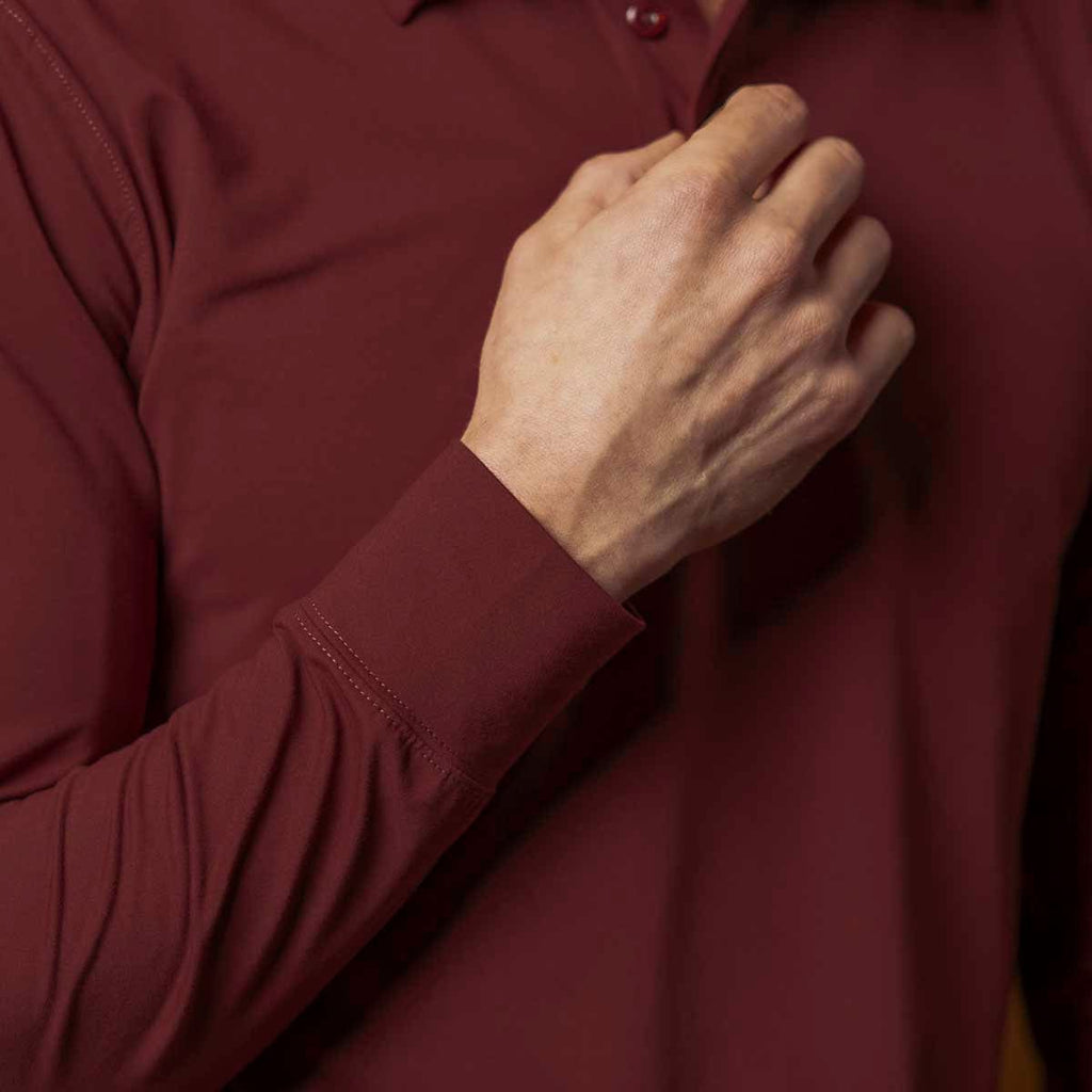 RSVLTS Port Commuter Long Sleeve Polo in Red — detail 6