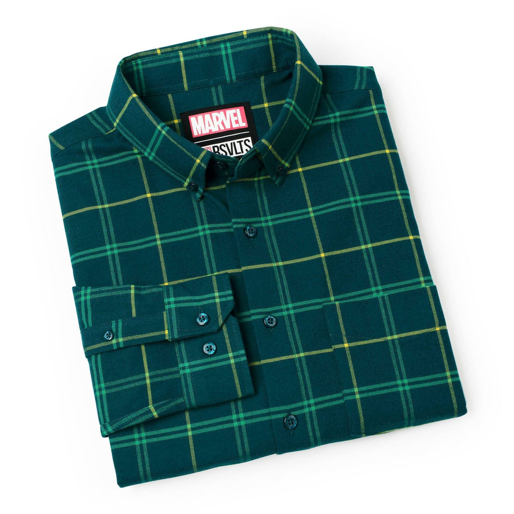 RSVLTS Loki BorlandFlex Long Sleeve Flannel in Green — detail 7
