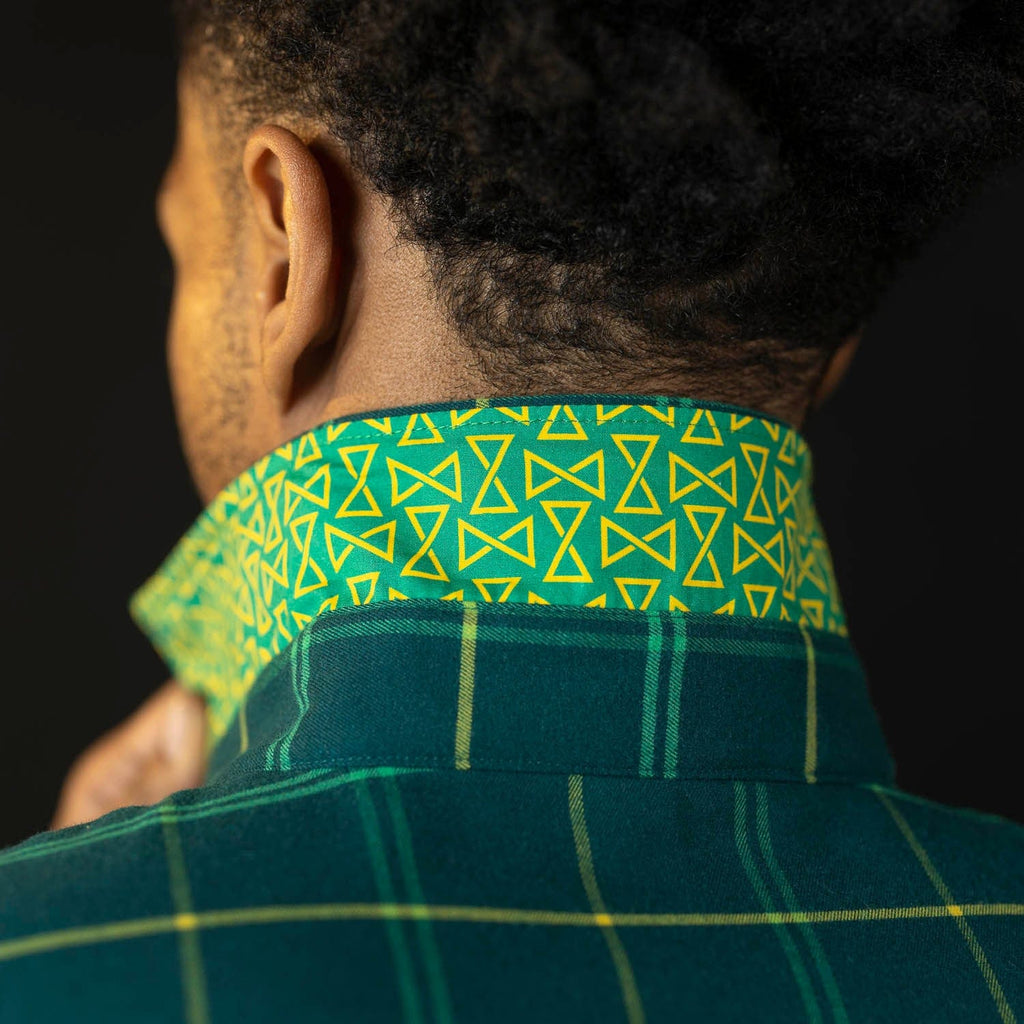 RSVLTS Loki BorlandFlex Long Sleeve Flannel in Green — detail 4