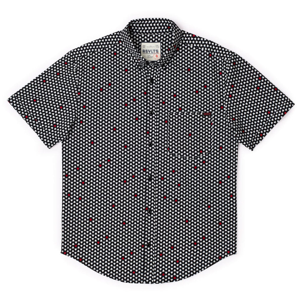RSVLTS Tell It to My Hearts KUNUFLEX Short Sleeve Shirt in Black — detail 3