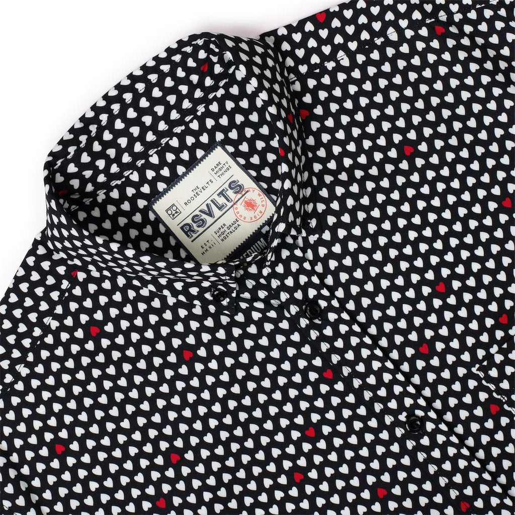 RSVLTS Tell It to My Hearts KUNUFLEX Short Sleeve Shirt in Black — detail 4