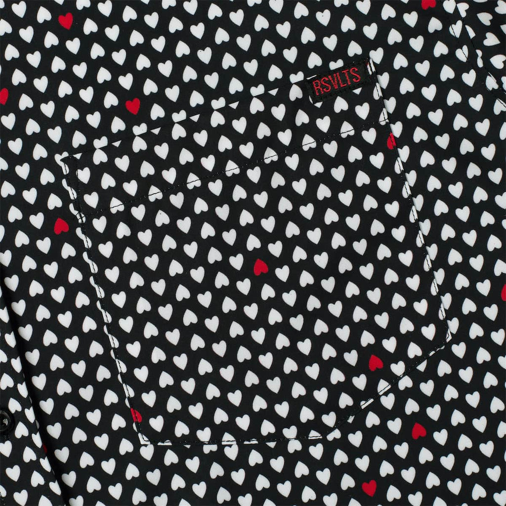 RSVLTS Tell It to My Hearts KUNUFLEX Short Sleeve Shirt in Black — detail 5