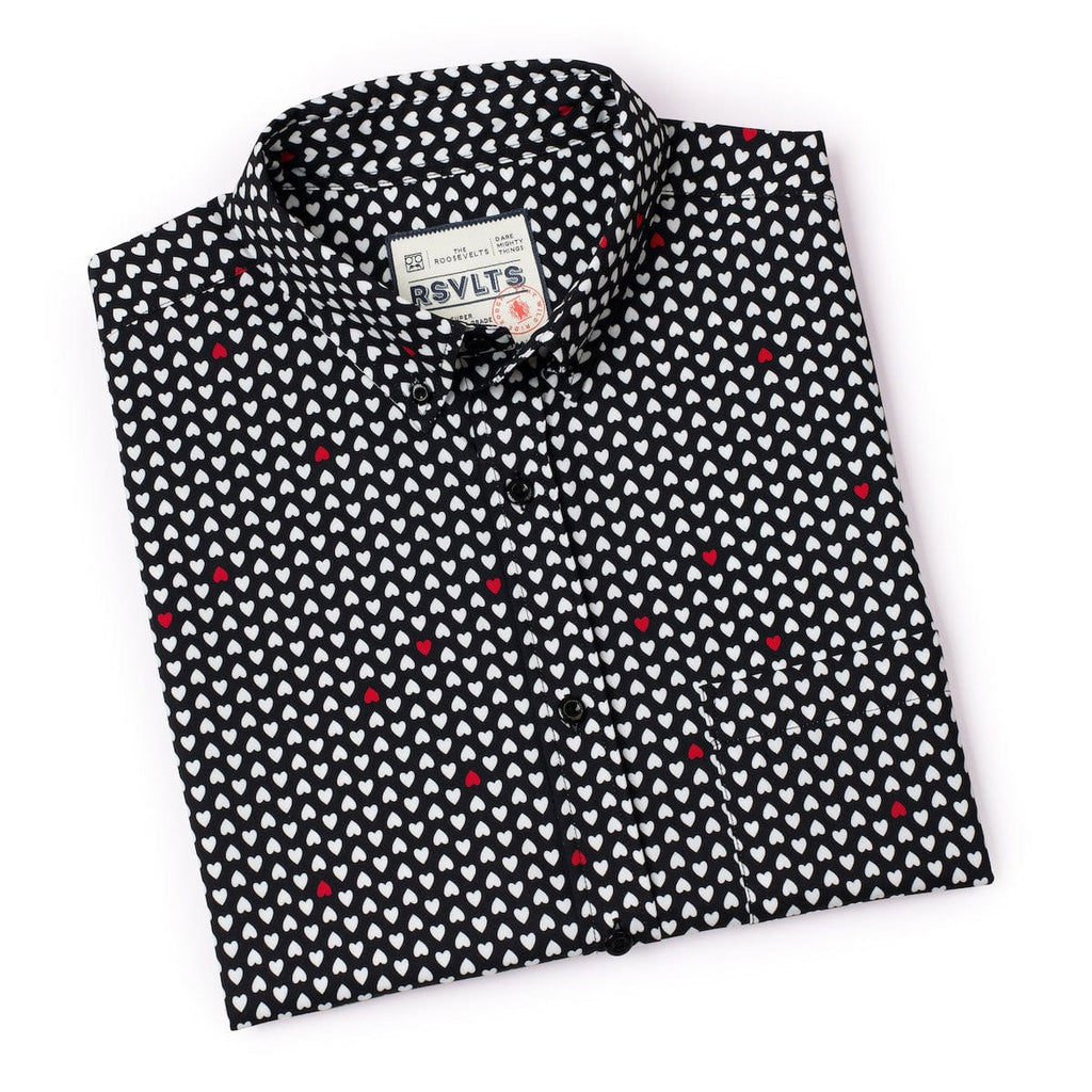 RSVLTS Tell It to My Hearts KUNUFLEX Short Sleeve Shirt in Black — detail 7