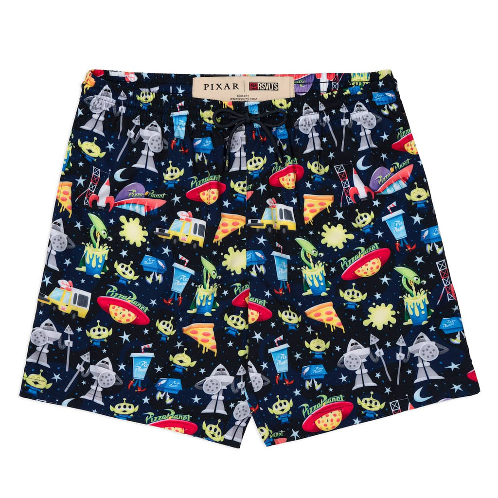 RSVLTS What a Spaceport! Hybrid Shorts in Black — front view