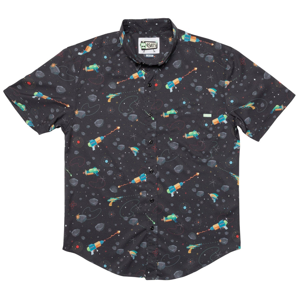 RSVLTS Rayguns KUNUFLEX Short Sleeve Shirt in Black — detail 2