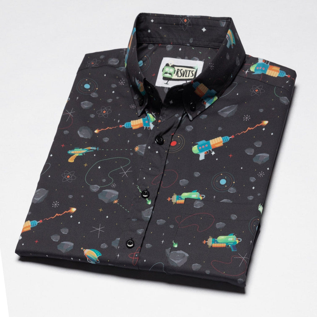 RSVLTS Rayguns KUNUFLEX Short Sleeve Shirt in Black — detail 6