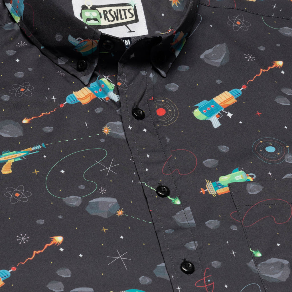 RSVLTS Rayguns KUNUFLEX Short Sleeve Shirt in Black — detail 4