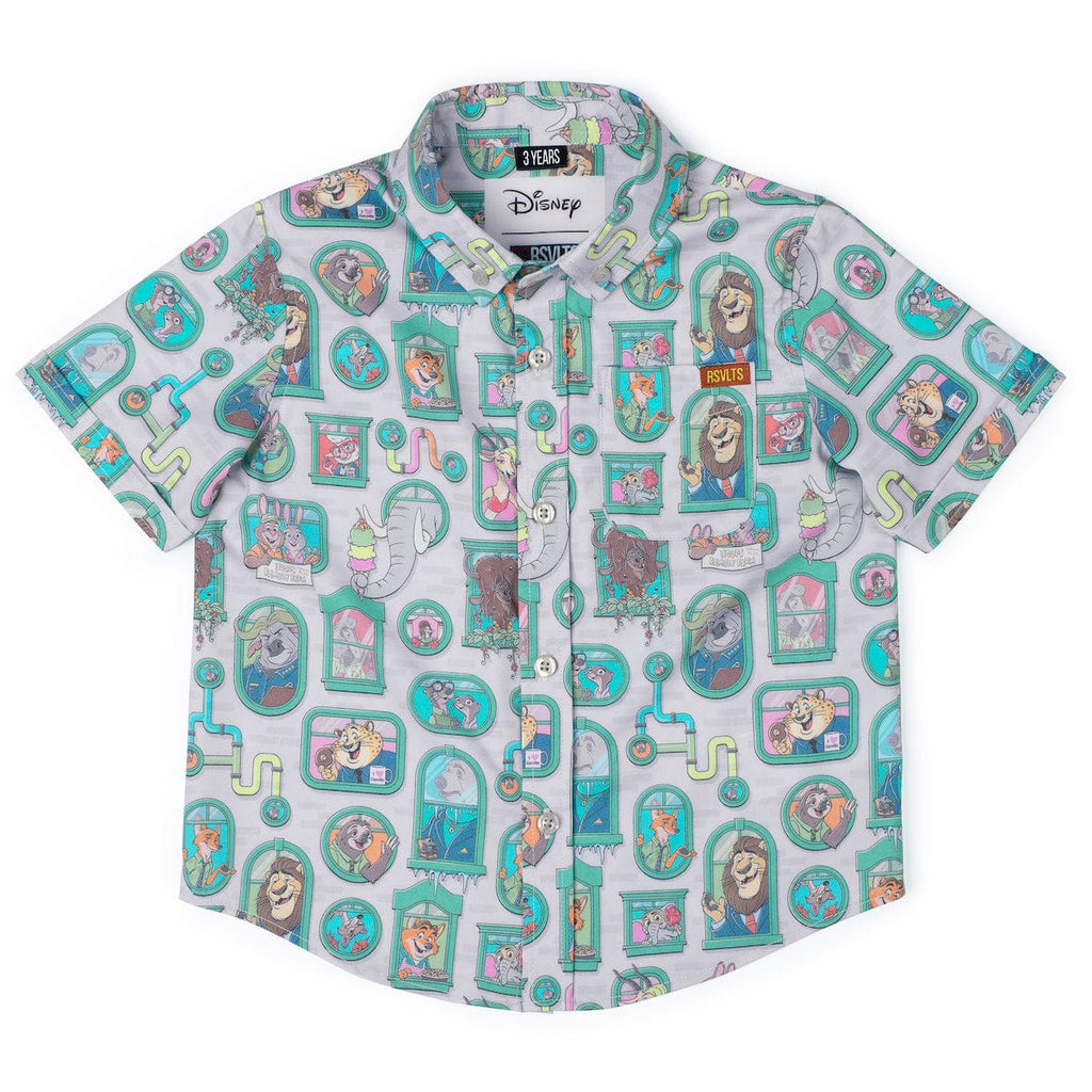 RSVLTS Mammal Metropolis Preschool KUNUFLEX Short Sleeve Shirt in Gray — detail 5