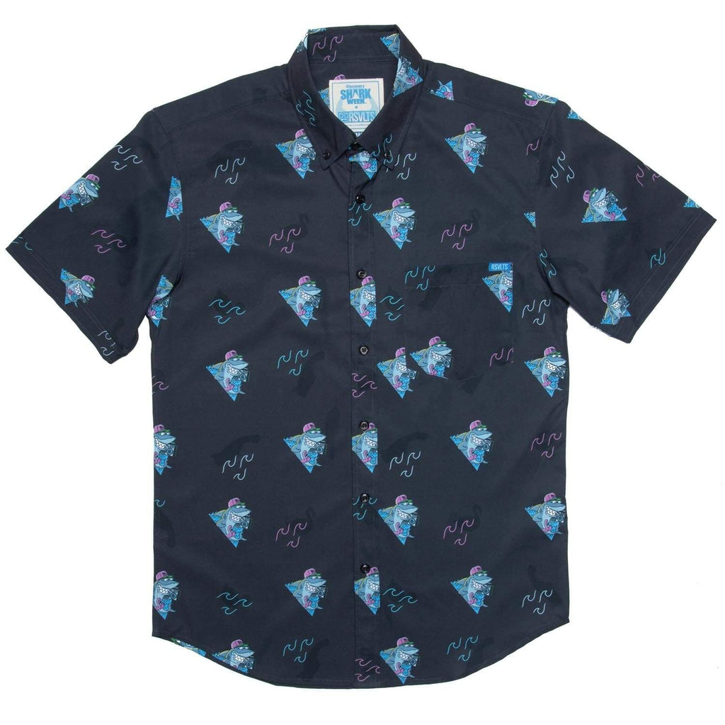 RSVLTS Boom Sharkalarka KUNUFLEX Short Sleeve Shirt in Black — detail 2