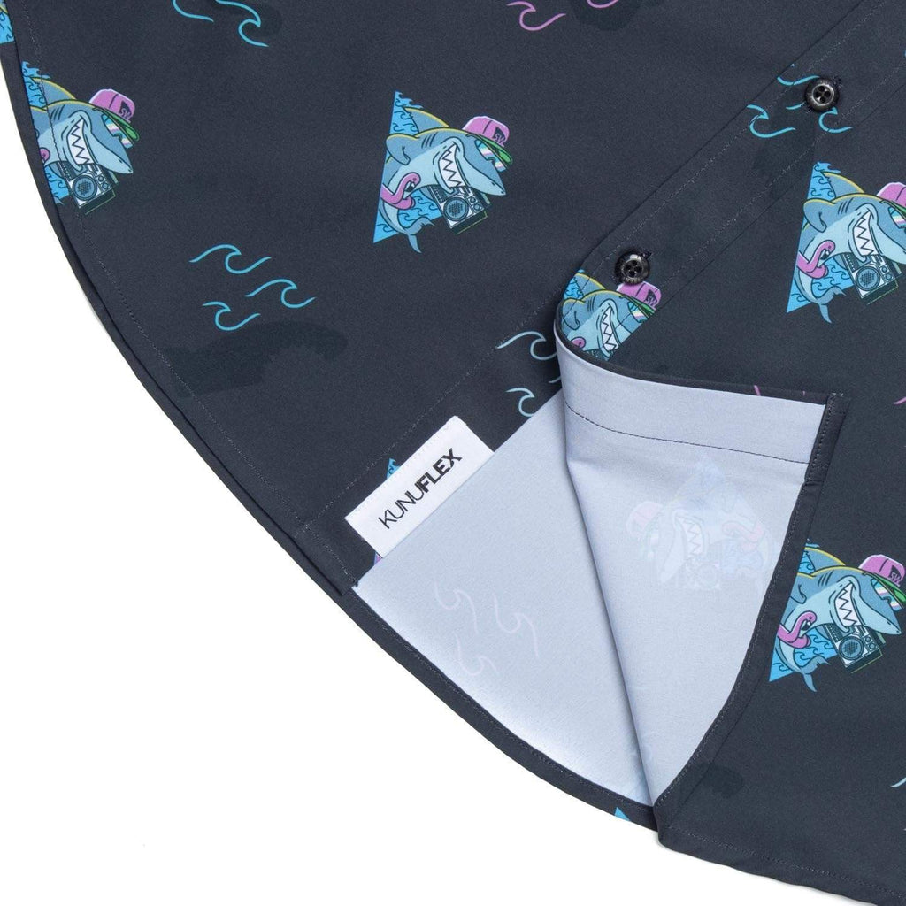 RSVLTS Boom Sharkalarka KUNUFLEX Short Sleeve Shirt in Black — detail 20