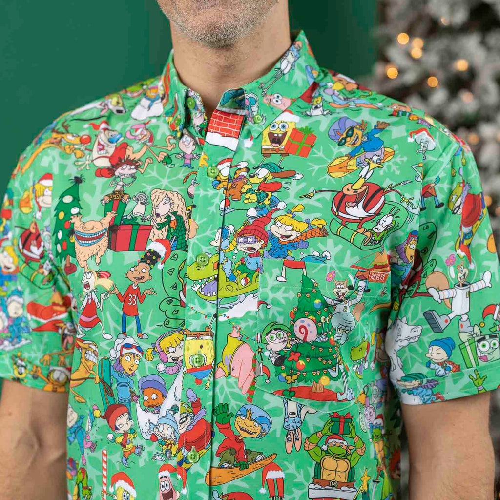 RSVLTS Jolly Mashup KUNUFLEX Short Sleeve Shirt in Green — detail 3