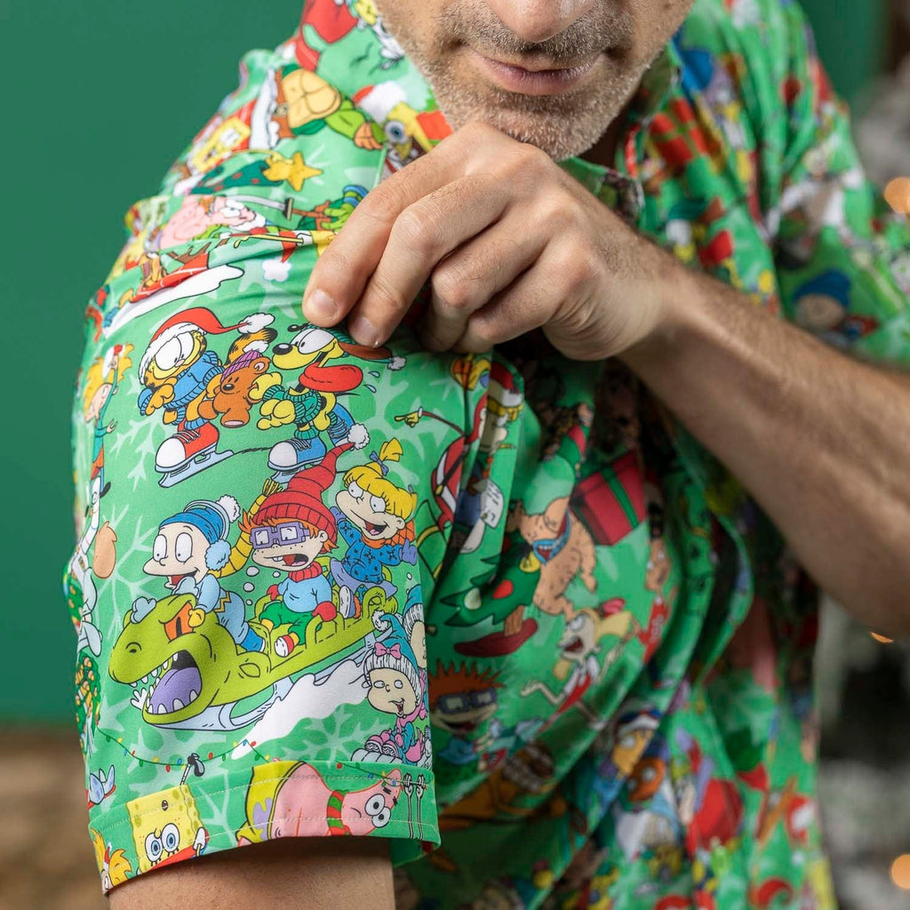RSVLTS Jolly Mashup KUNUFLEX Short Sleeve Shirt in Green — detail 7