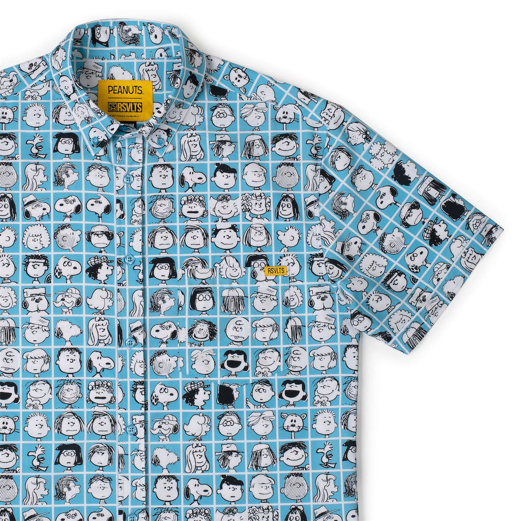 RSVLTS The Peanut Gallery KUNUFLEX Short Sleeve Shirt in Blue — front view