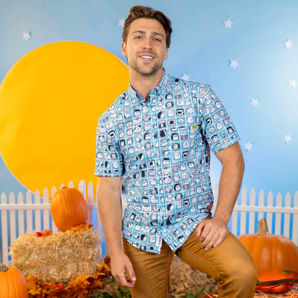 RSVLTS The Peanut Gallery KUNUFLEX Short Sleeve Shirt in Blue — detail 4