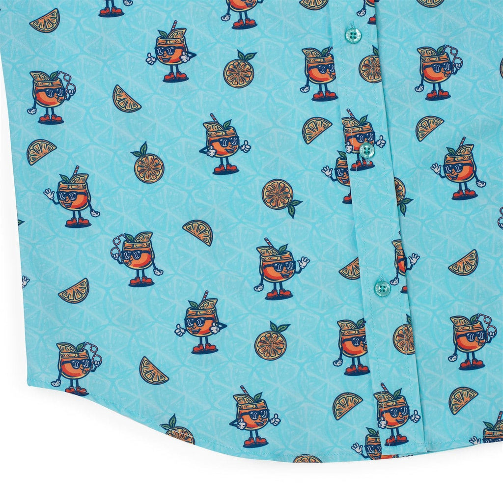 RSVLTS Aperol Steve KUNUFLEX Short Sleeve Shirt in Blue — detail 11