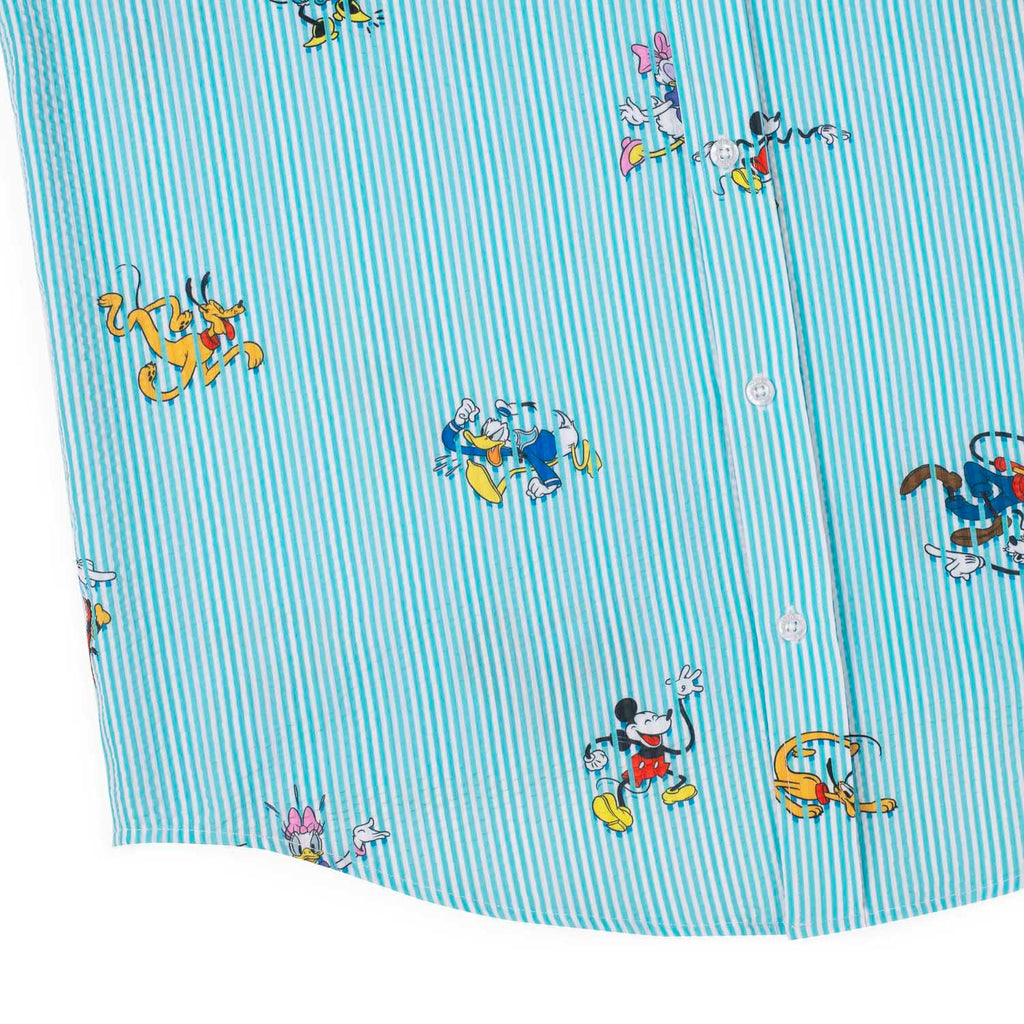 RSVLTS Limber Legends Stretch Seersucker Short Sleeve Shirt in Blue — detail 8