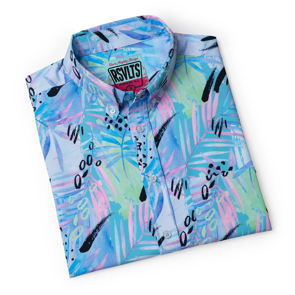 RSVLTS Purple Stuff KUNUFLEX Short Sleeve Shirt in Purple — detail 8