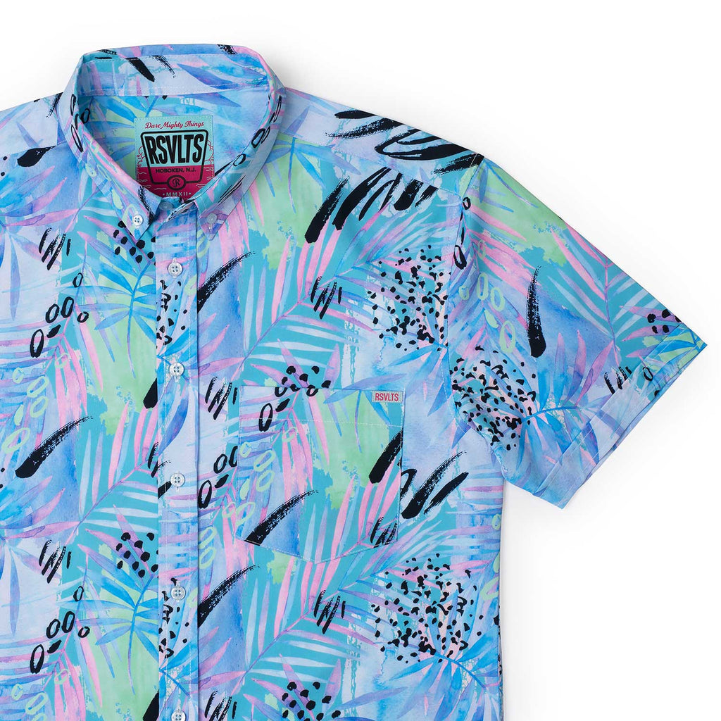 RSVLTS Purple Stuff KUNUFLEX Short Sleeve Shirt in Purple — front view