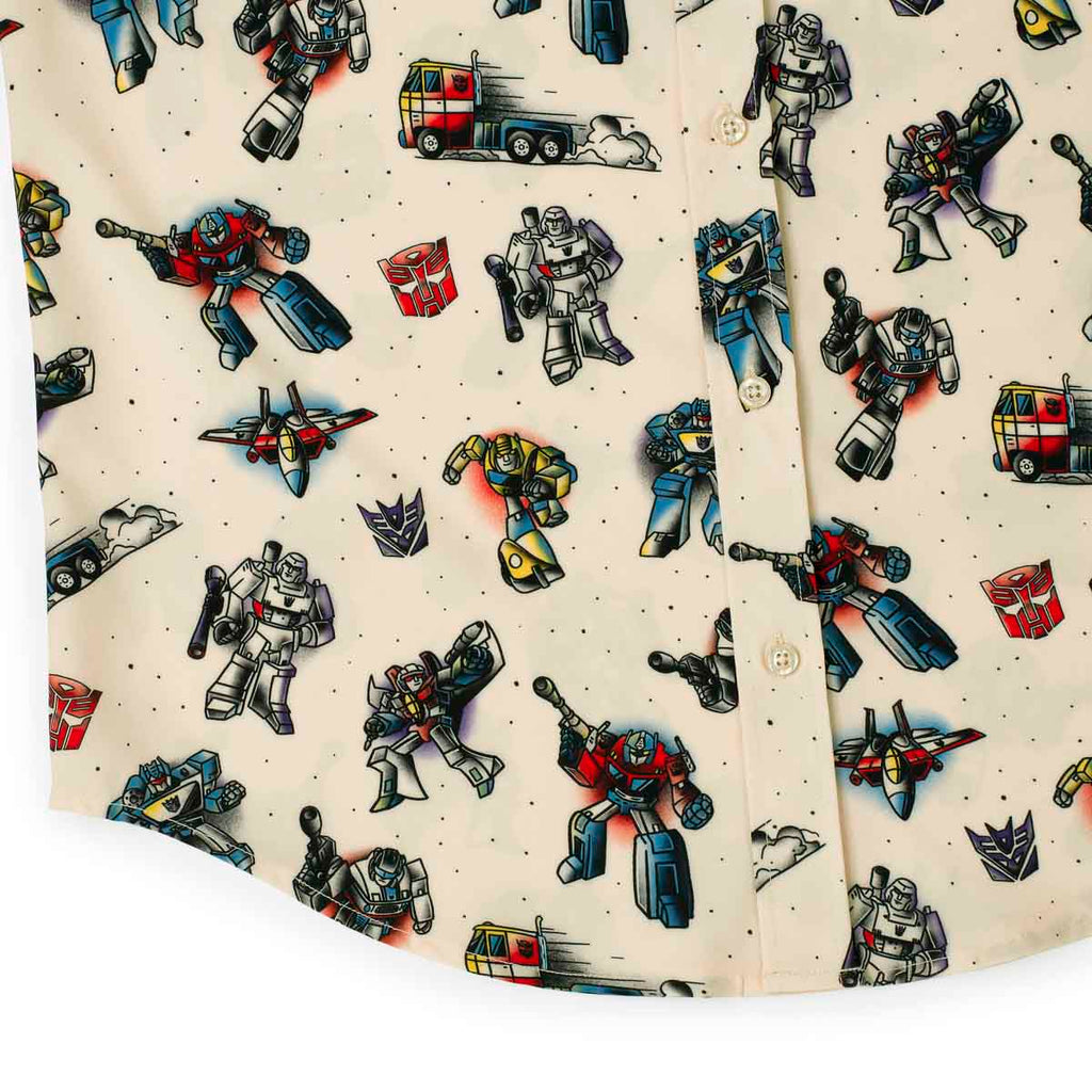 RSVLTS Robots Ink Disguise KUNUFLEX Short Sleeve Shirt in Yellow — detail 7