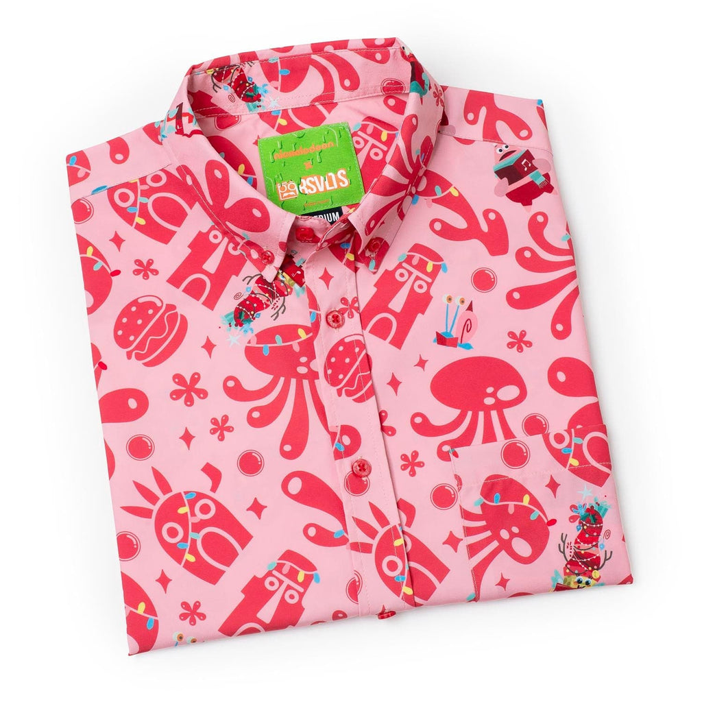RSVLTS Hollybob Jinglepants KUNUFLEX Short Sleeve Shirt in Red — detail 9
