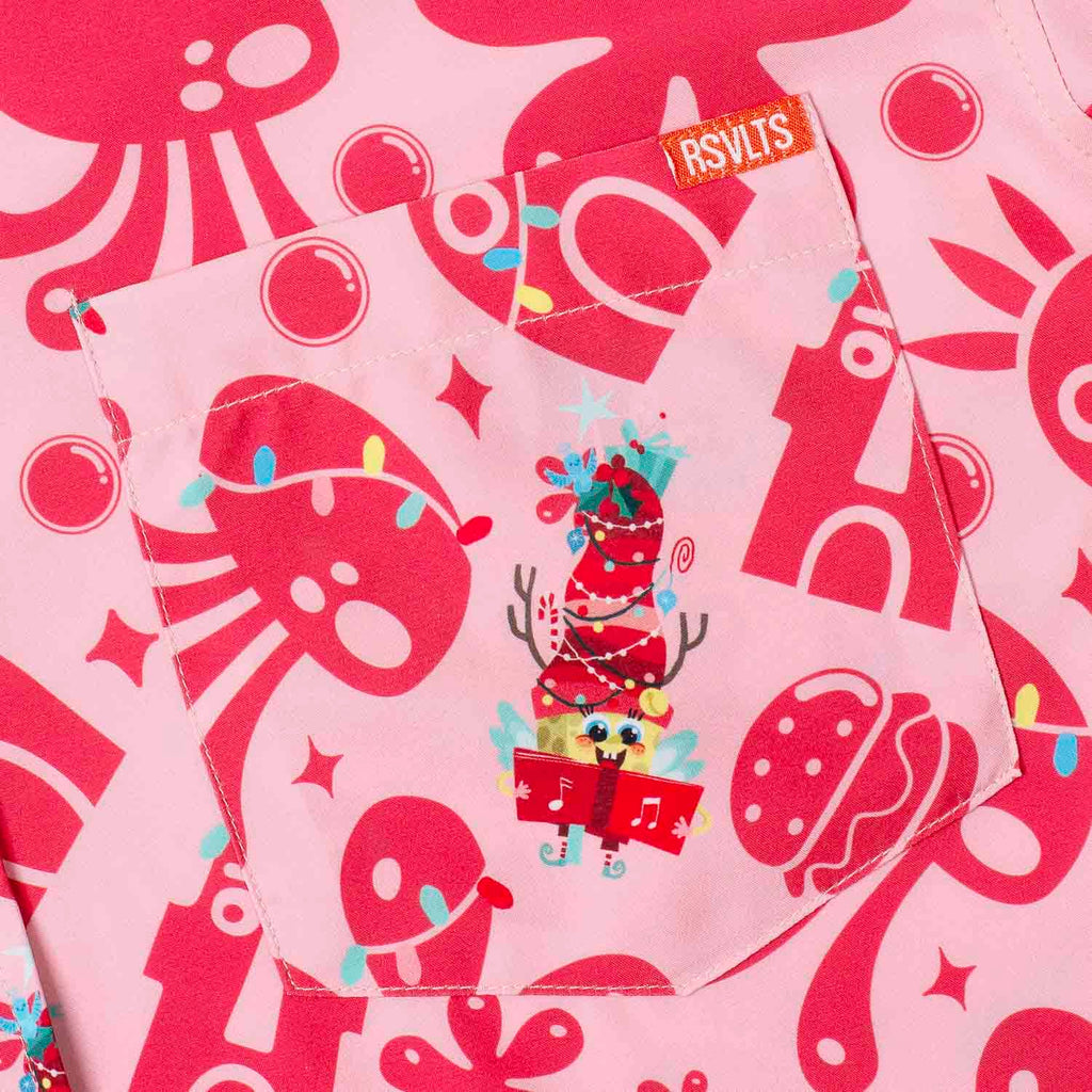 RSVLTS Hollybob Jinglepants KUNUFLEX Short Sleeve Shirt in Red — detail 6