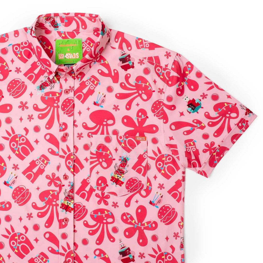 RSVLTS Hollybob Jinglepants KUNUFLEX Short Sleeve Shirt in Red — detail 2