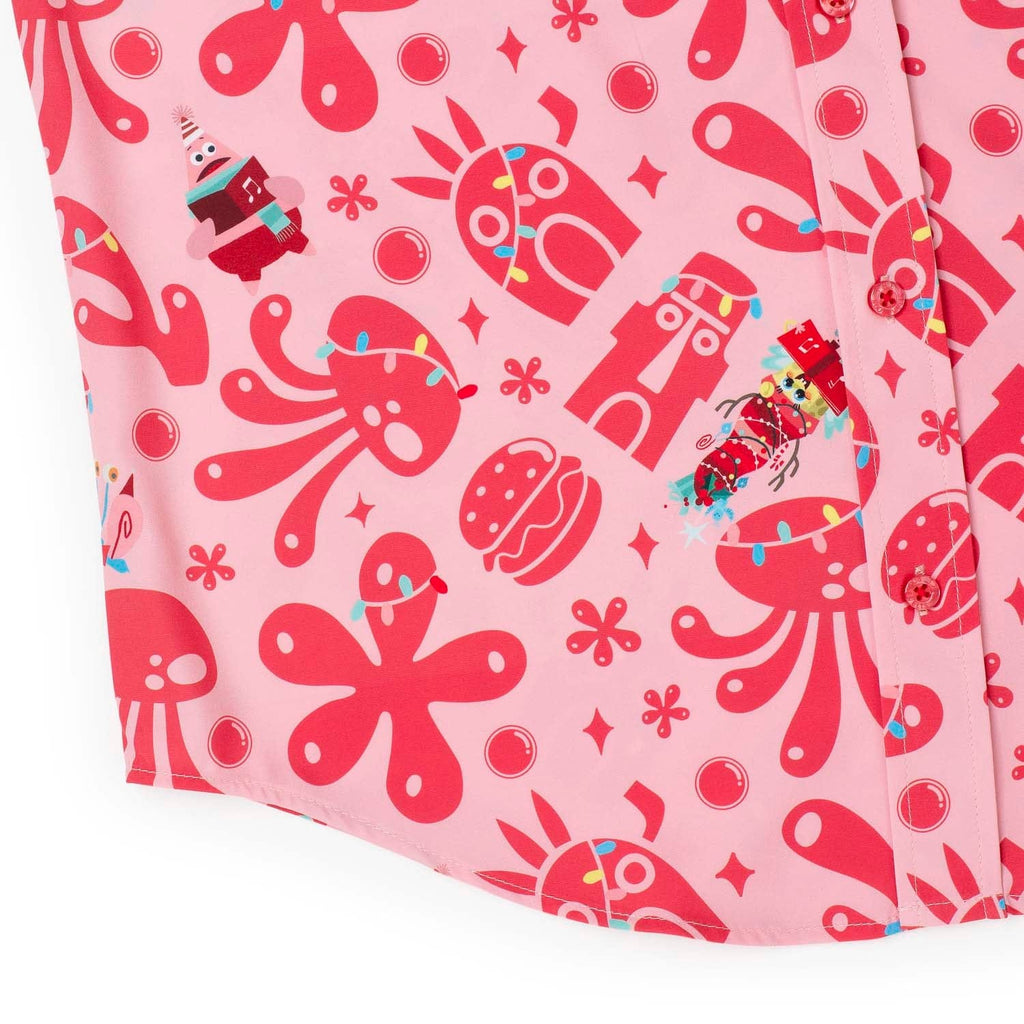 RSVLTS Hollybob Jinglepants KUNUFLEX Short Sleeve Shirt in Red — detail 8