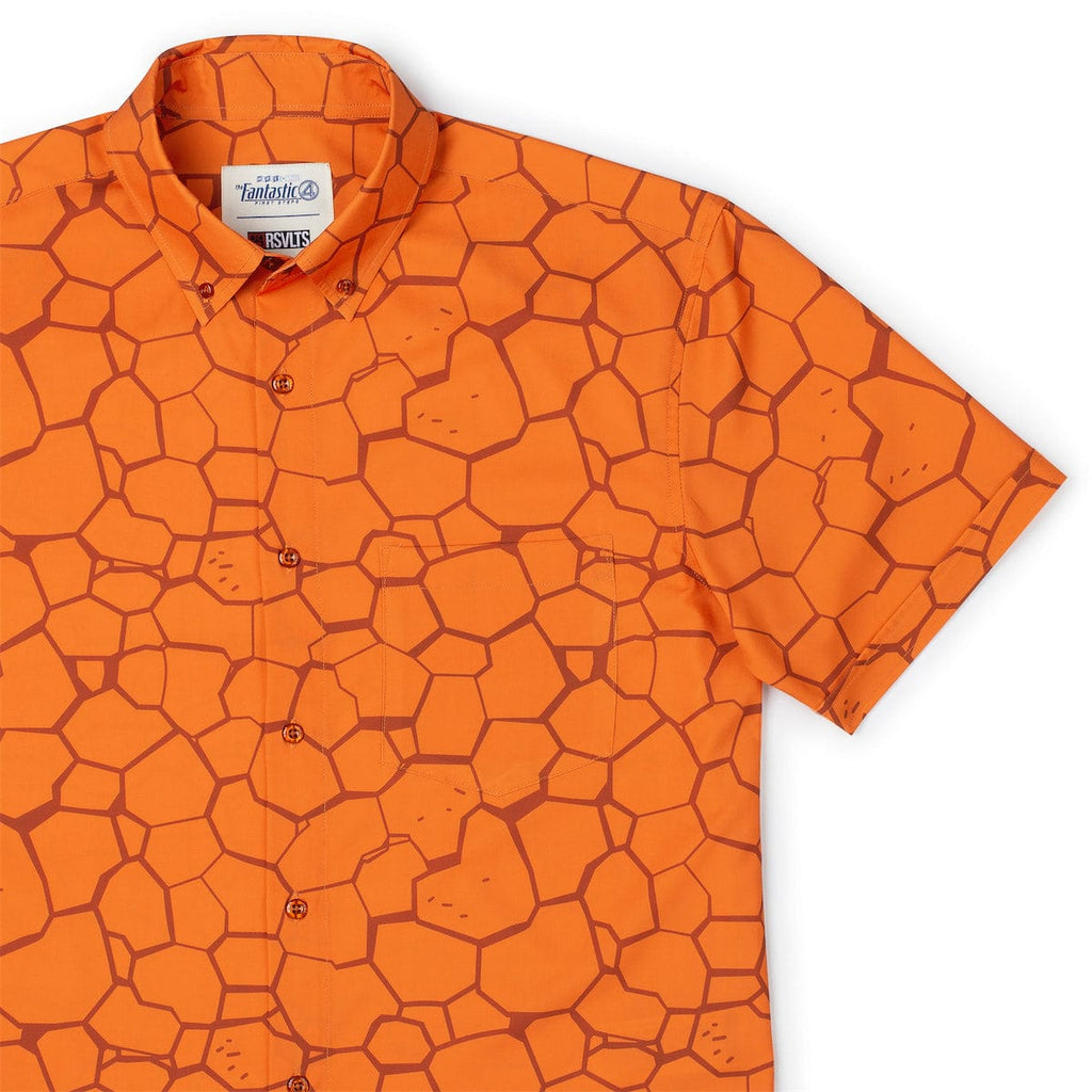 RSVLTS Clobberin' Time KUNUFLEX Short Sleeve Shirt in Orange — front view