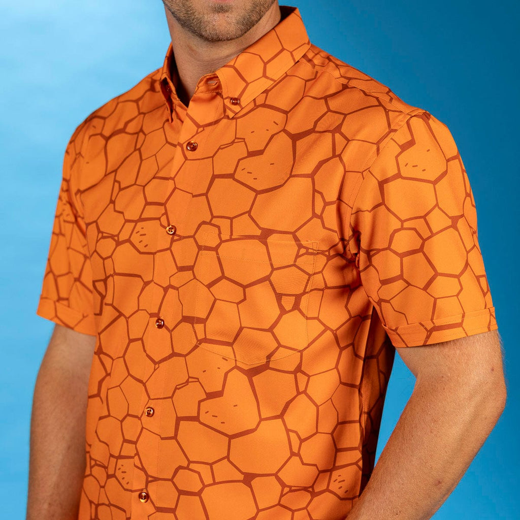 RSVLTS Clobberin' Time KUNUFLEX Short Sleeve Shirt in Orange — detail 6