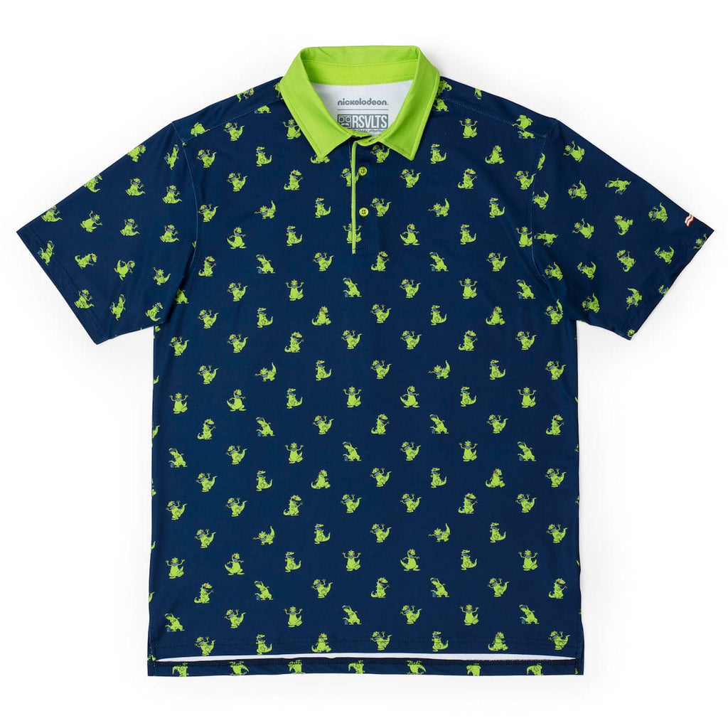 RSVLTS Reptar Rampage All-Day Polo in Blue — front view