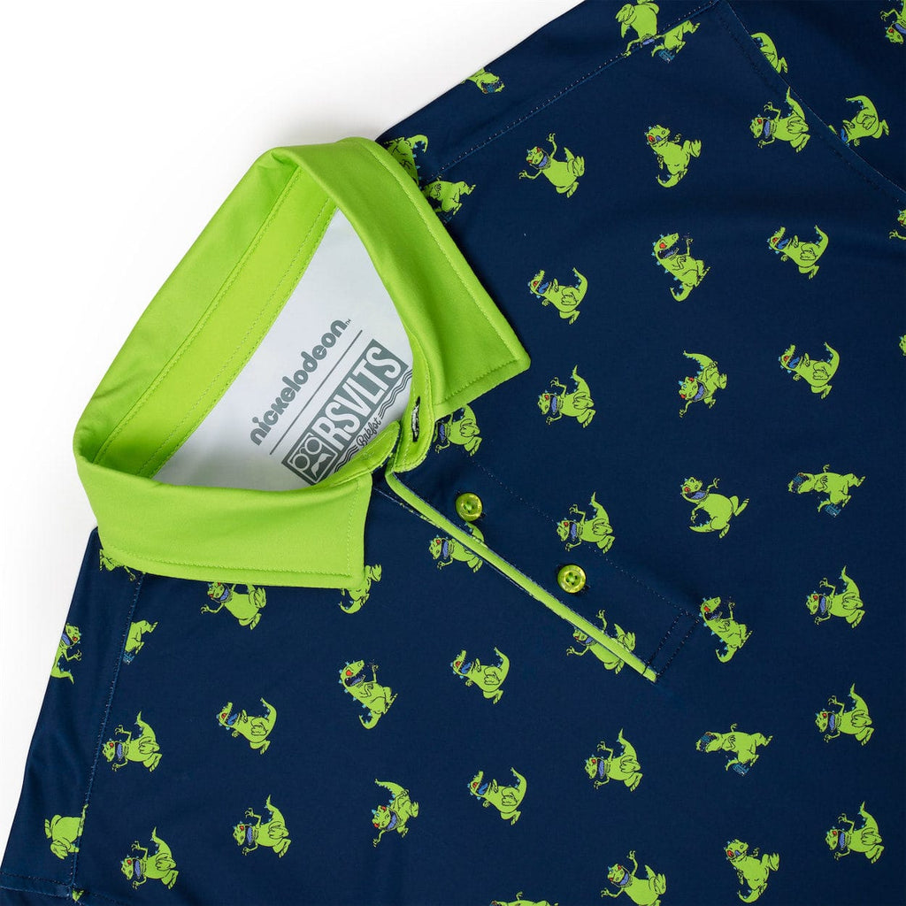 RSVLTS Reptar Rampage All-Day Polo in Blue — detail 3