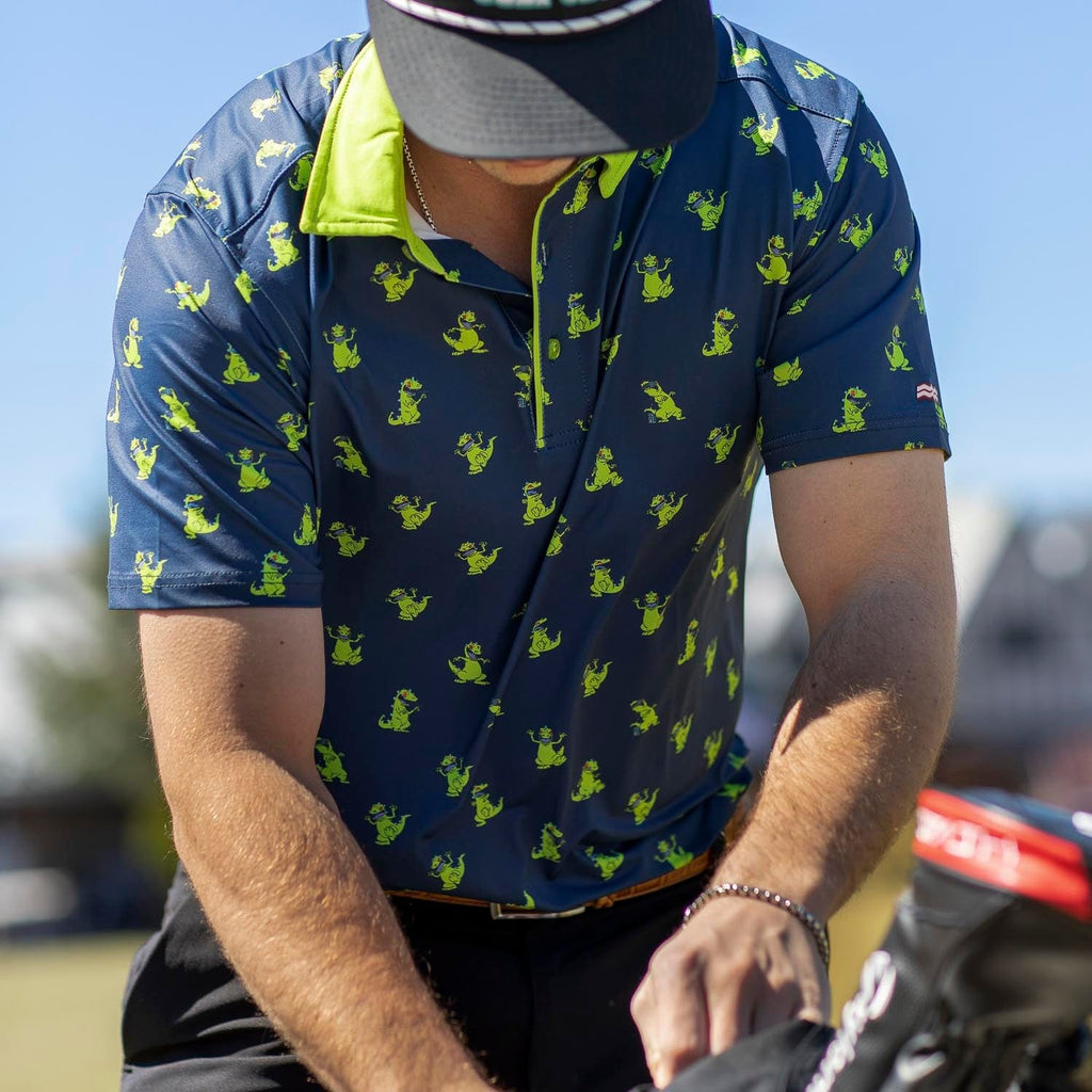 RSVLTS Reptar Rampage All-Day Polo in Blue — detail 2